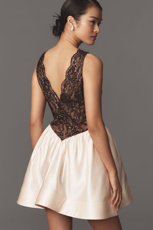 Maeve Twofer Basque-Waist Mini Dress #1