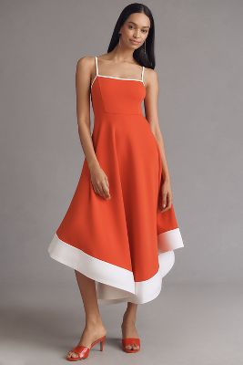 MAEVE COLORBLOCK A-LINE MIDI DRESS 