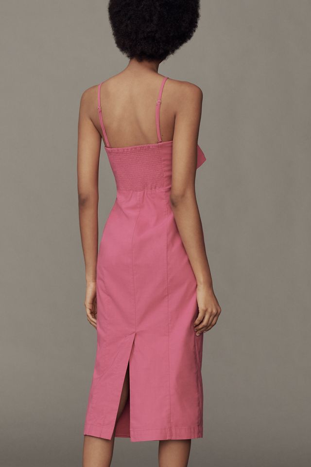 By Anthropologie Vestito Midi Senza Spalline con Fiocco Frontale #1