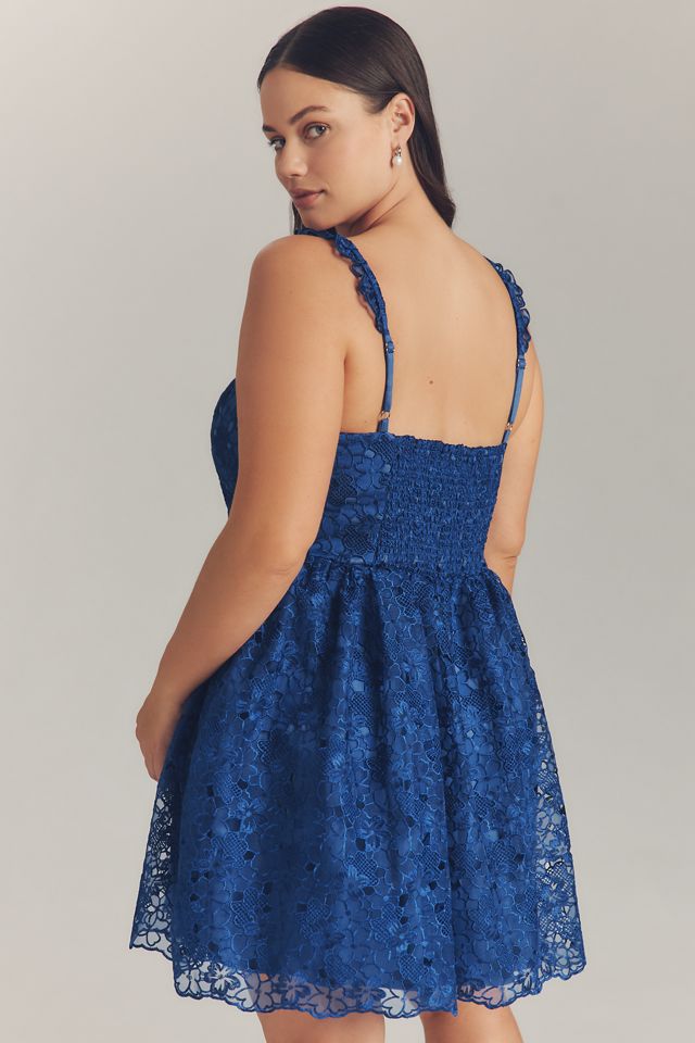 By Anthropologie Ruffle-Strap Corset Lace Mini Dress #5