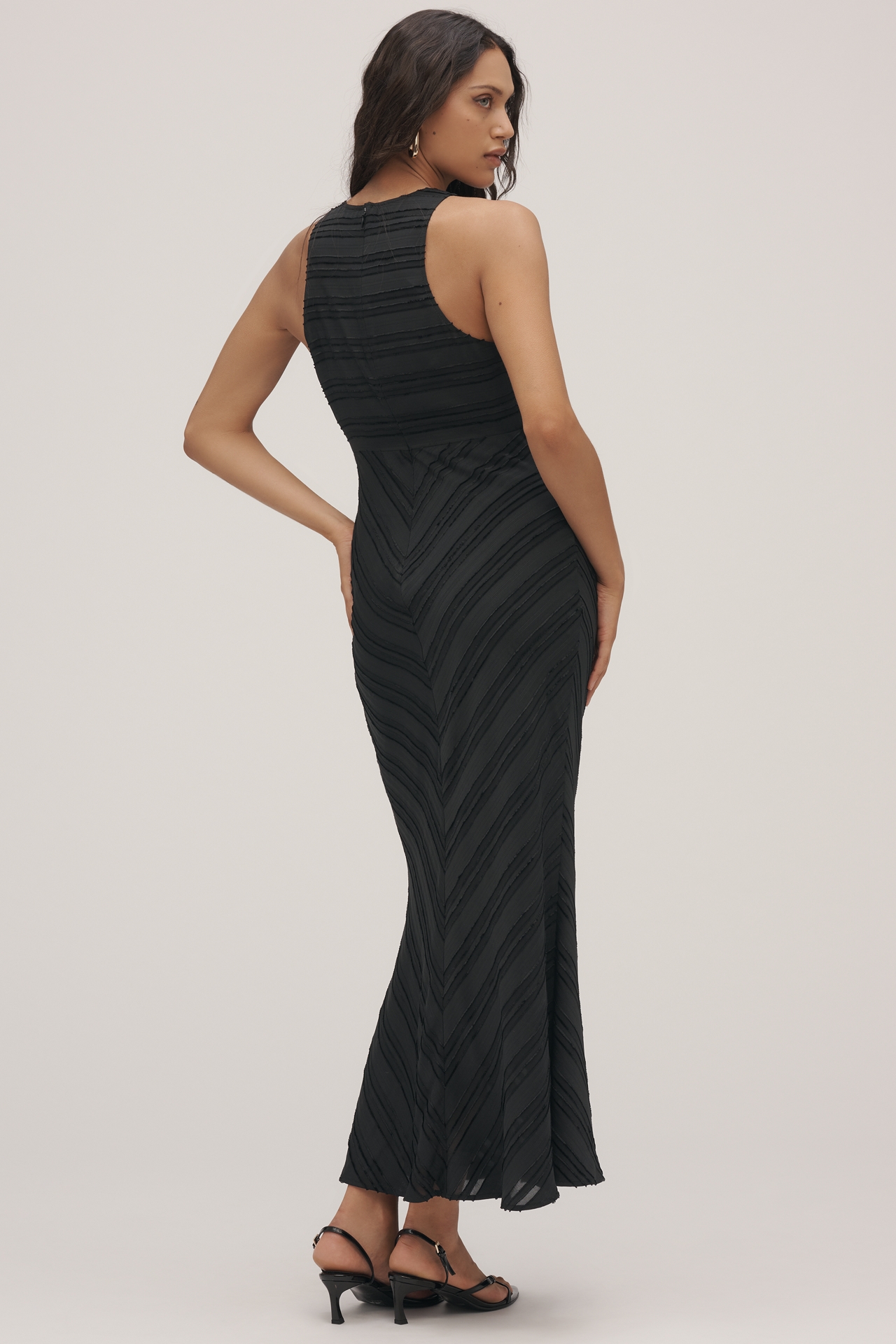 Maeve Sleeveless Textured Slip Midi Dress