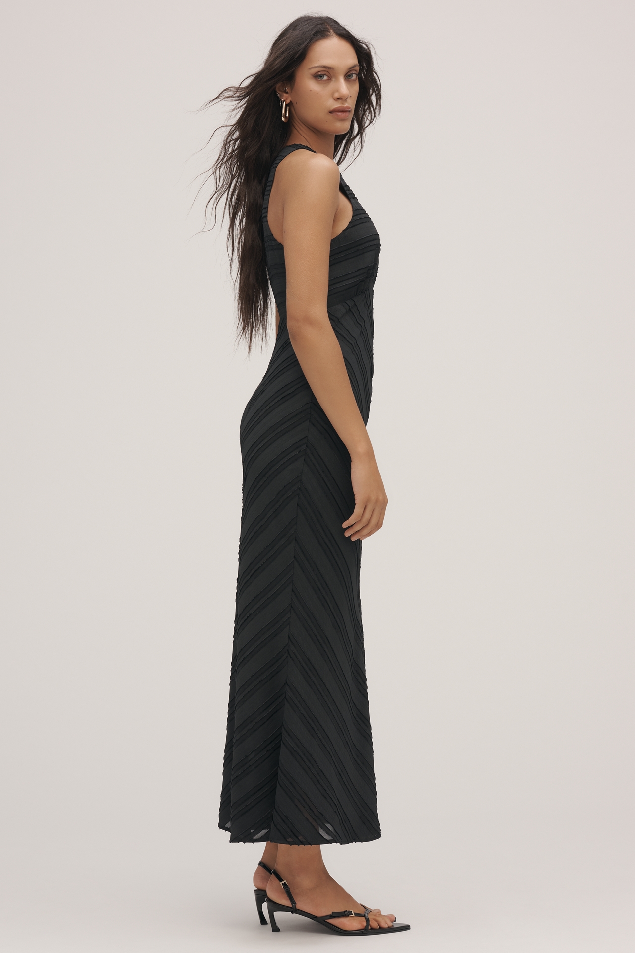 Maeve Sleeveless Textured Slip Midi Dress