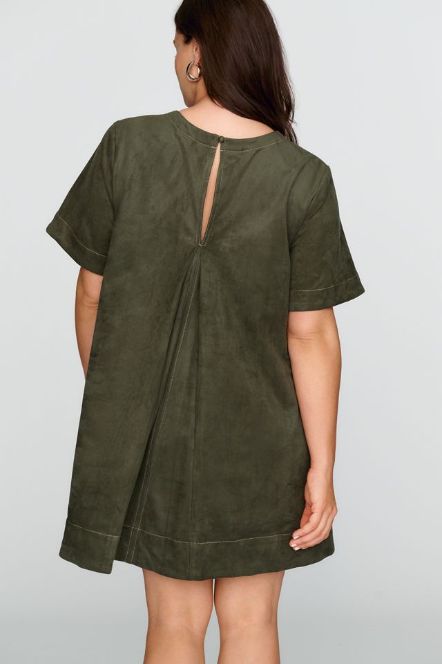Maeve Emmy Faux Suede Short Sleeve Mini Swing Dress #1