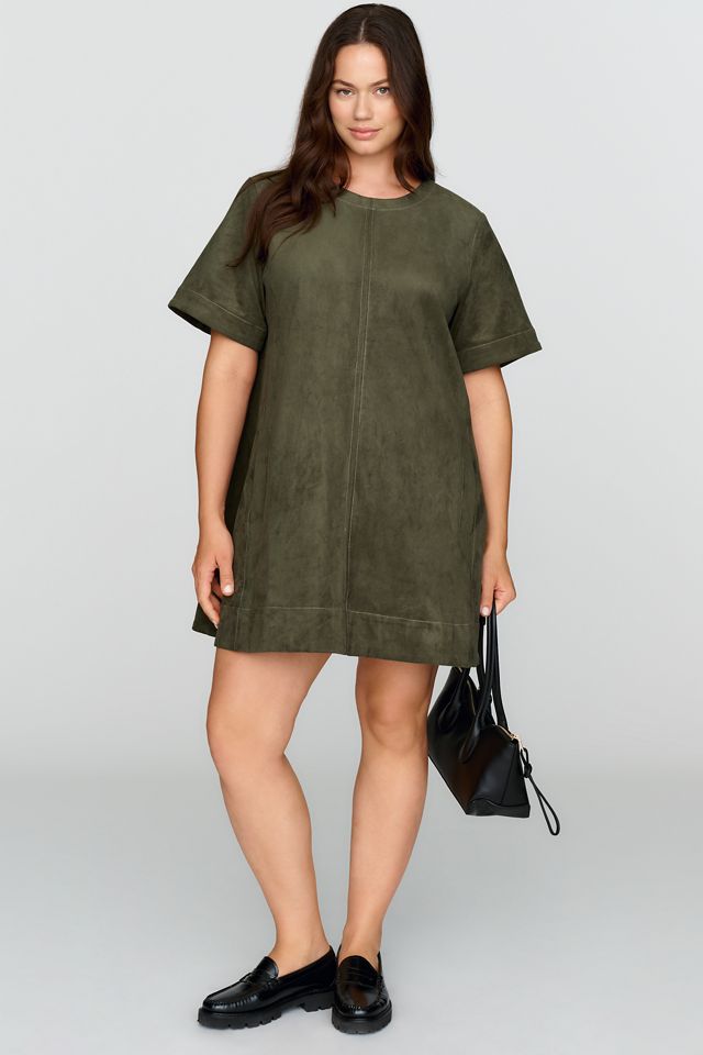 Maeve Emmy Faux Suede Short Sleeve Mini Swing Dress #3