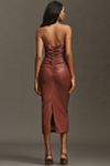 The Soleil Faux-Leather Strapless Midi Dress