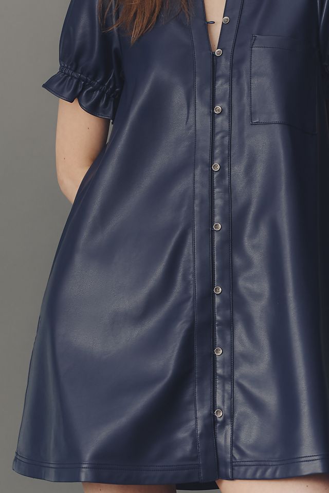 The Keira Faux-Leather Mini Dress by Pilcro #1