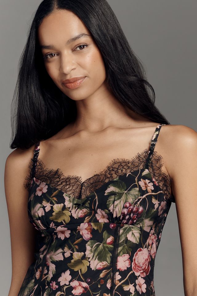 Maeve Floral Fruit Mesh Slip Dress #2