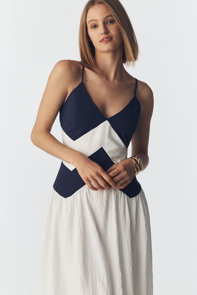 Robe midi sans manches effet deux-en-un Maeve #1