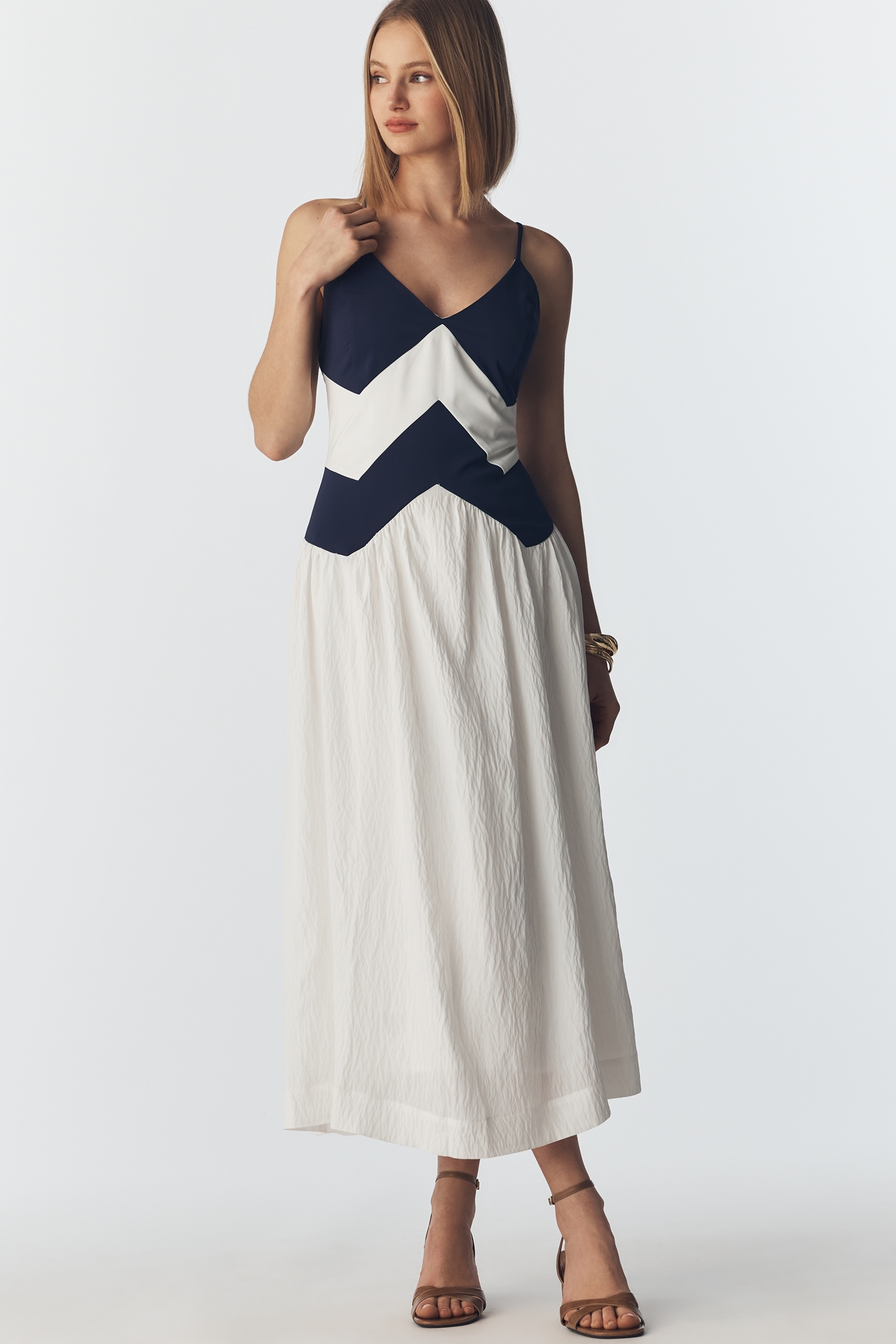 Maeve Sleeveless Twofer Midi Dress