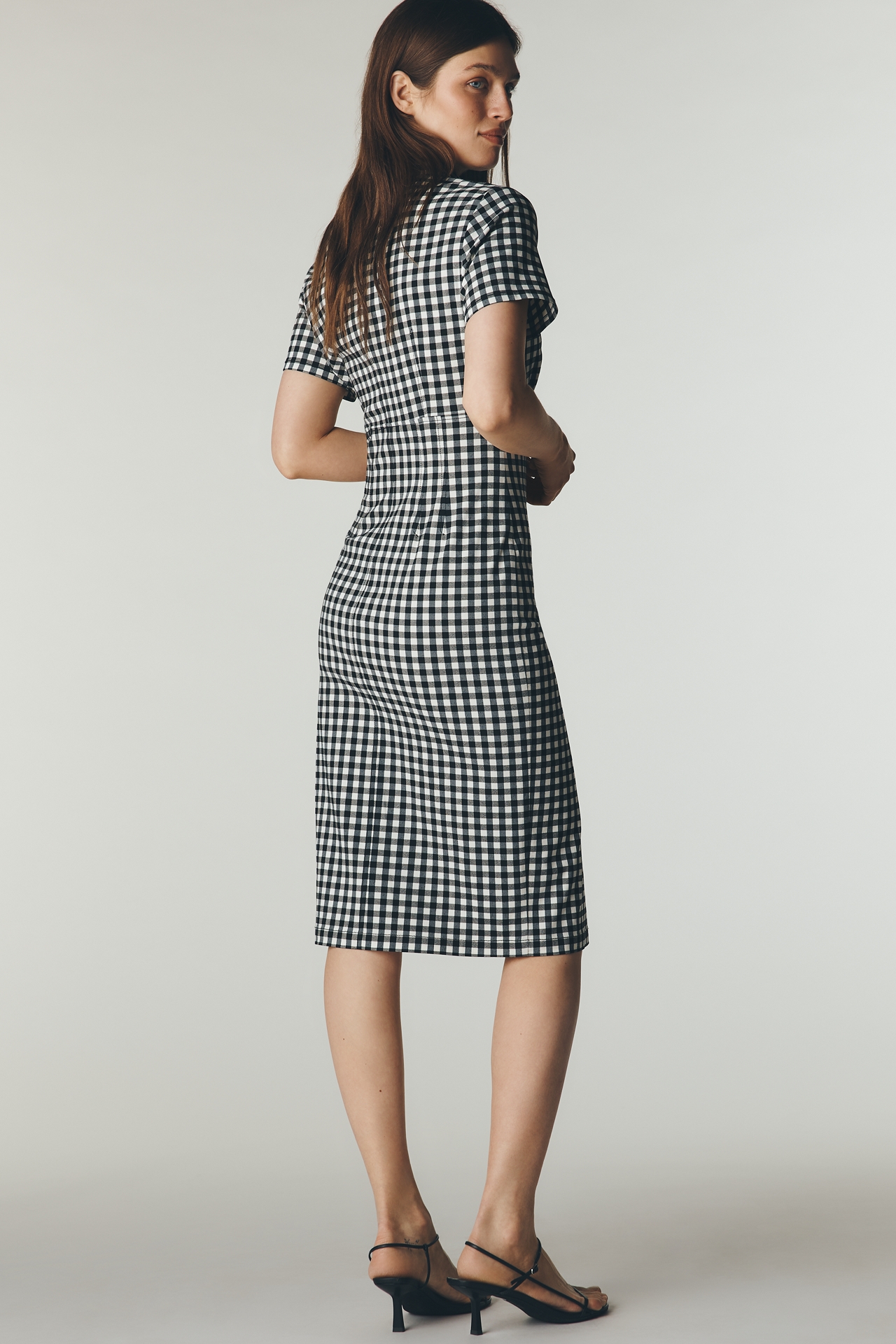 By Anthropologie Gingham Shirt Midi Dress