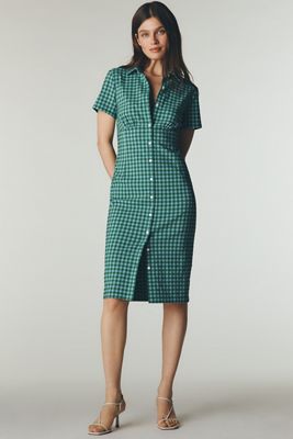 Robe chemise midi à carreaux vichy By Anthropologie