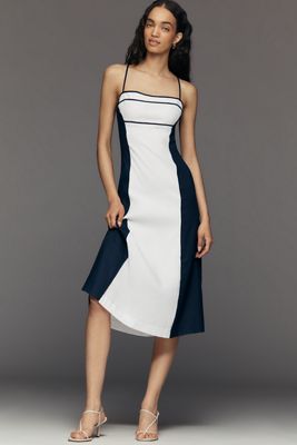 Maeve Sleeveless Notched Square-Neck Midi Dress | Anthropologie UK
