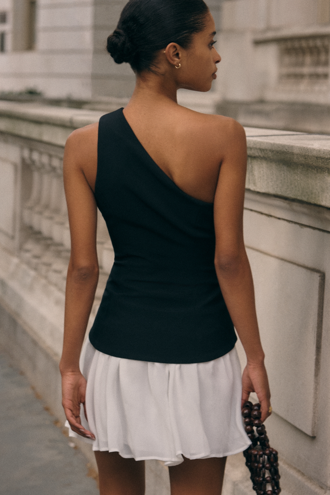 Maeve One-Shoulder Twofer Mini Dress