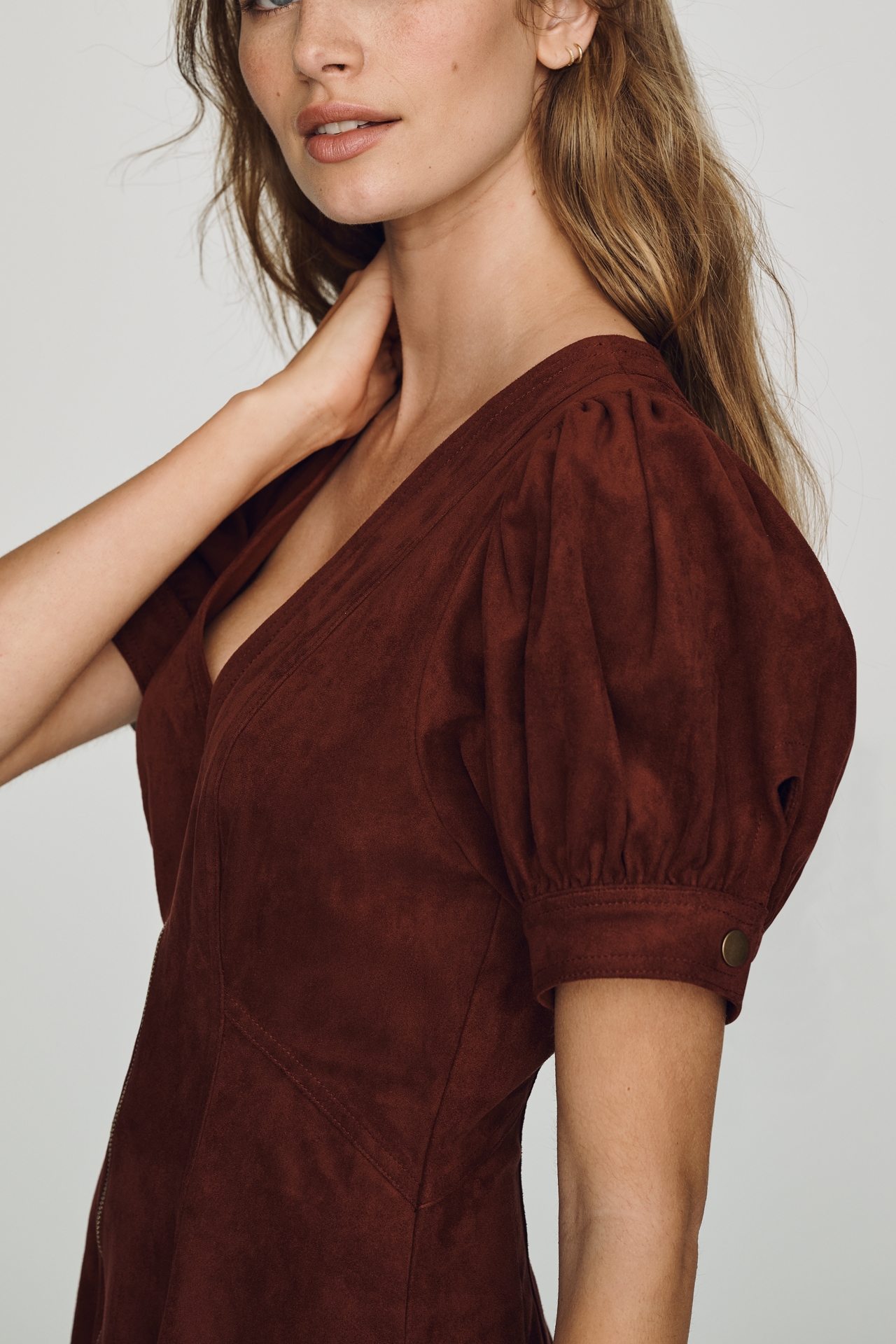 Pilcro Calder Faux-Suede Mini Dress