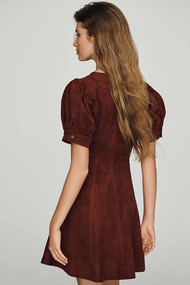 Pilcro Zip-Front Faux-Suede Mini Dress #2