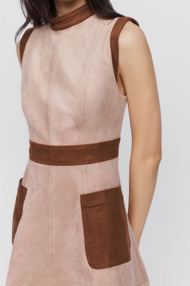 Maeve Faux Suede Mock Neck Mini Dress #1