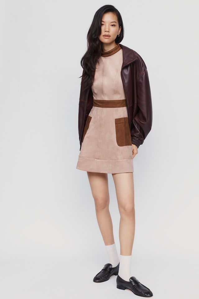 Maeve Faux Suede Mock Neck Mini Dress #2