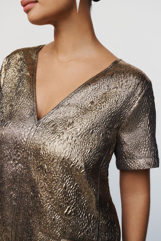 Maeve Emmy Metallic Mini Swing Dress #6