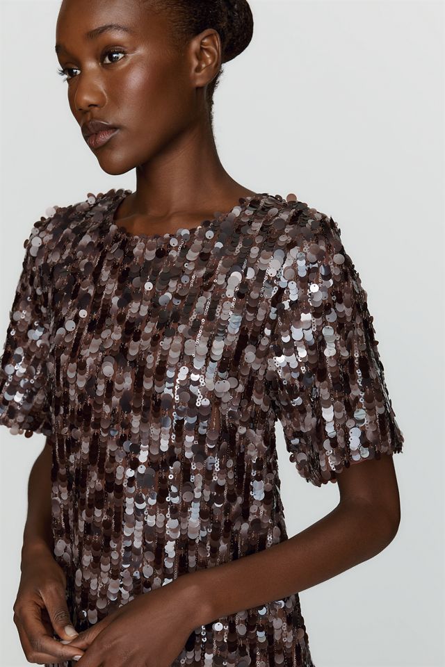 Maeve Emmy Sequin Swing Mini Dress #4