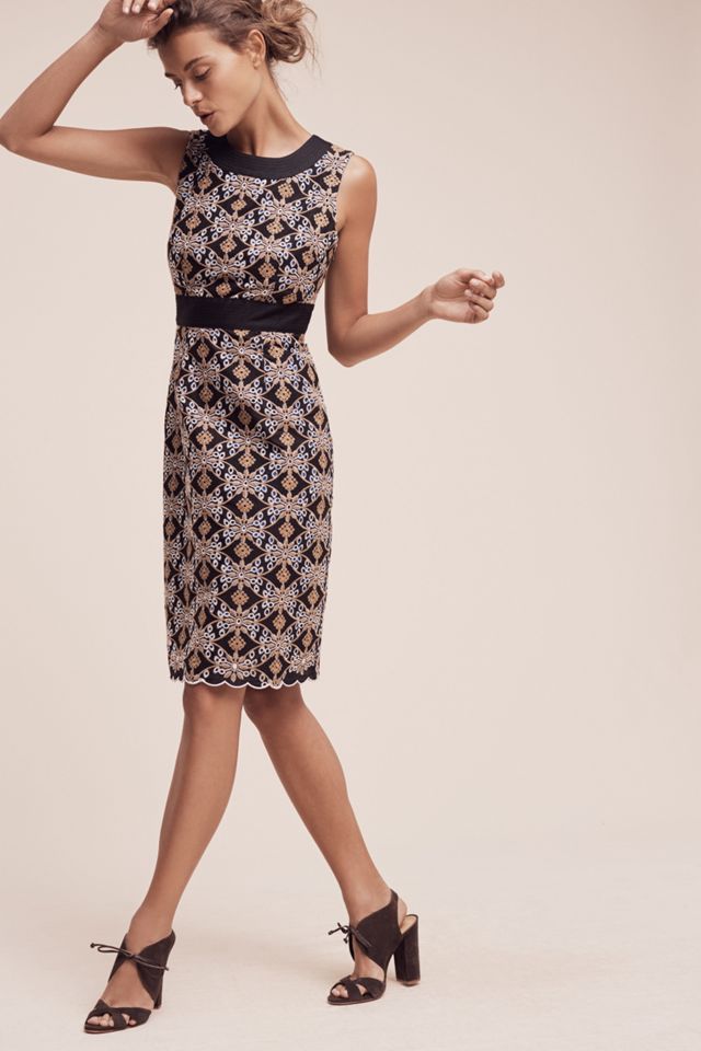 Cutwork Column Dress #1
