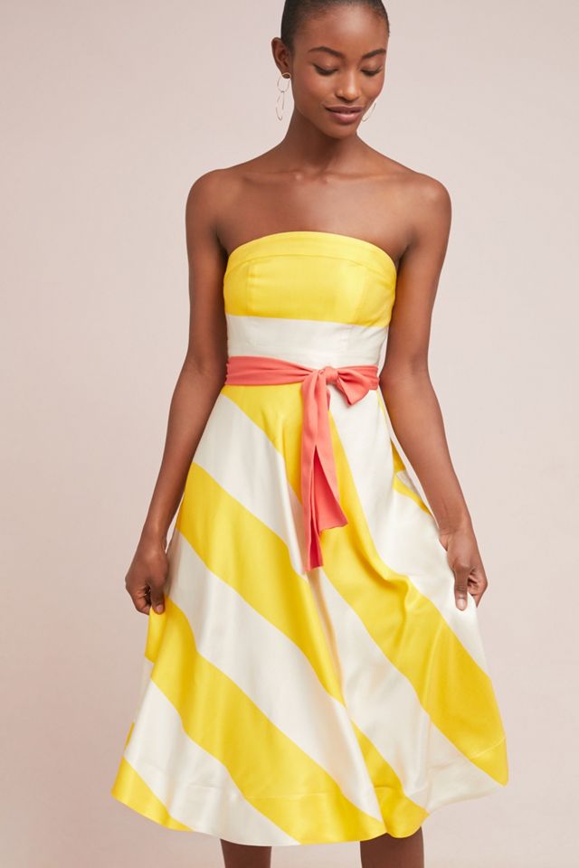 knee length dresses for ladies YELLOW STRIPE ASHLEY MAXI DRESS – VC Boutique main image 0