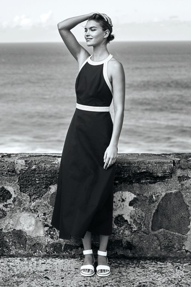 Two-Tone Halter Dress #1