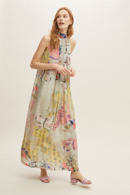 Floral-Printed Halterneck Maxi Dress | Anthropologie UK