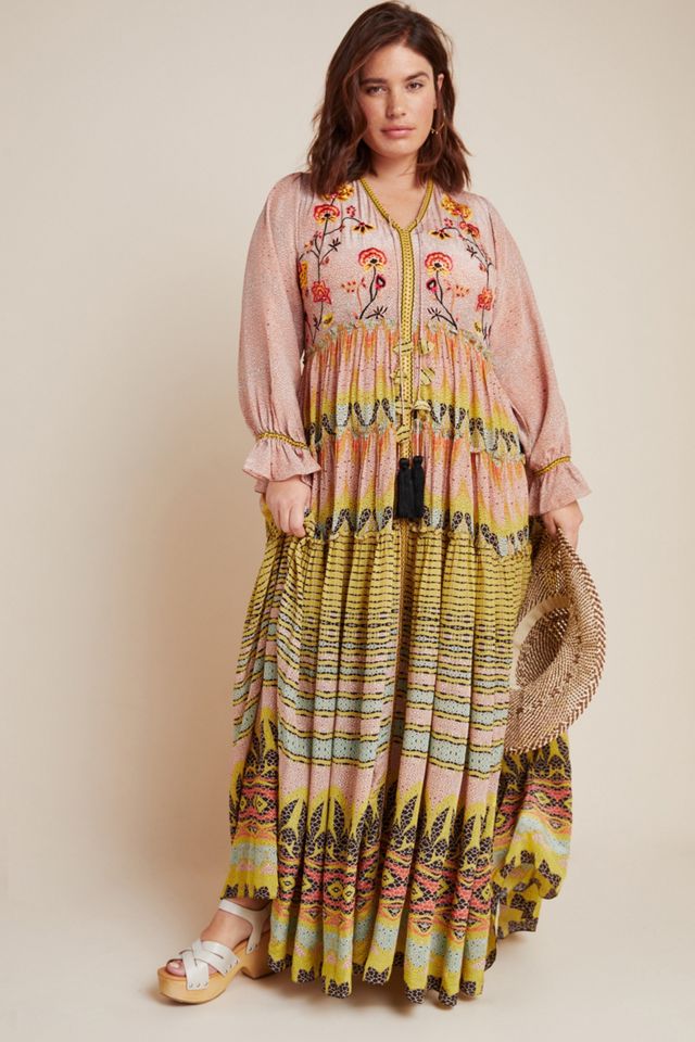 Giorgia Embroidered Maxi Dress | Anthropologie