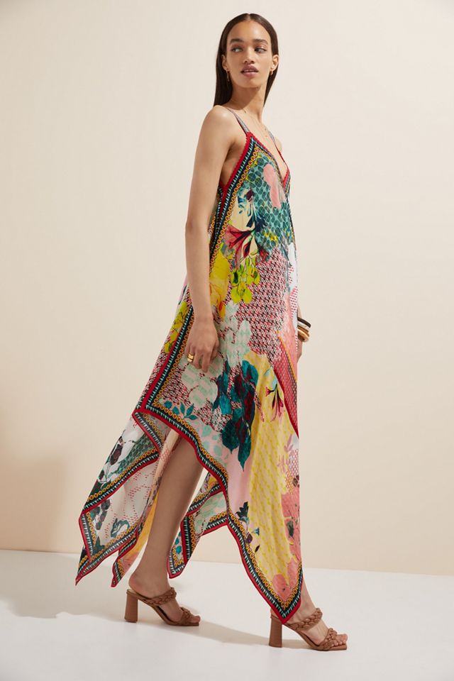 Floral Contrast Maxi Dress #3