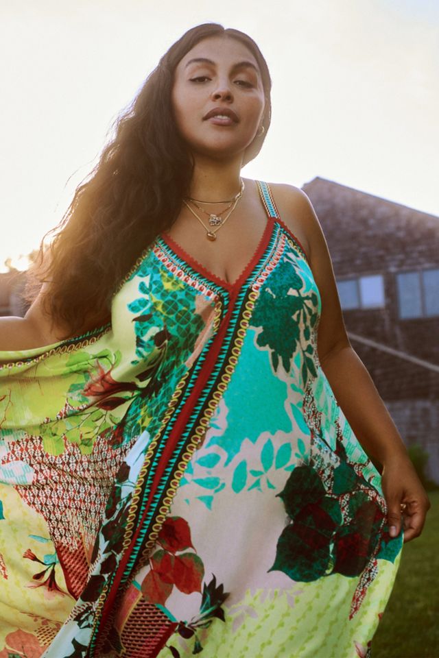 Floral Contrast Maxi Dress #7