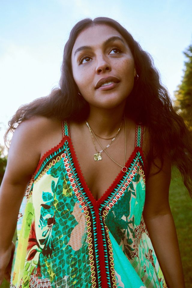 Floral Contrast Maxi Dress #9