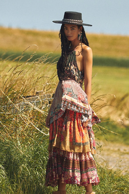 Tiered Halter Midi Dress | Anthropologie