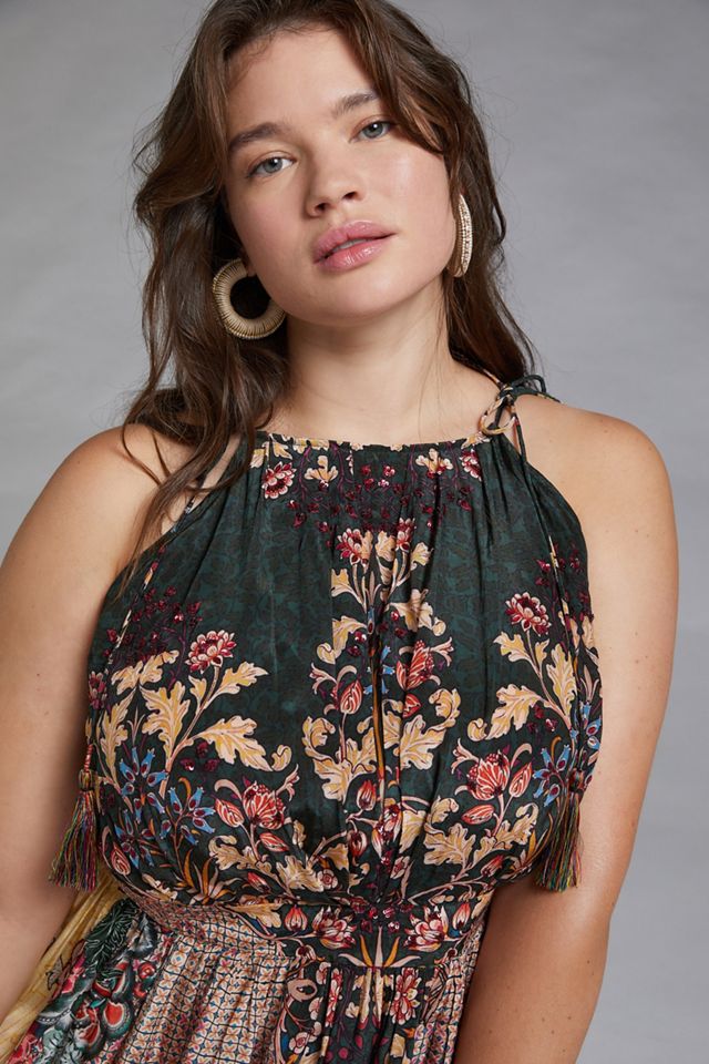 Tiered Halter Midi Dress