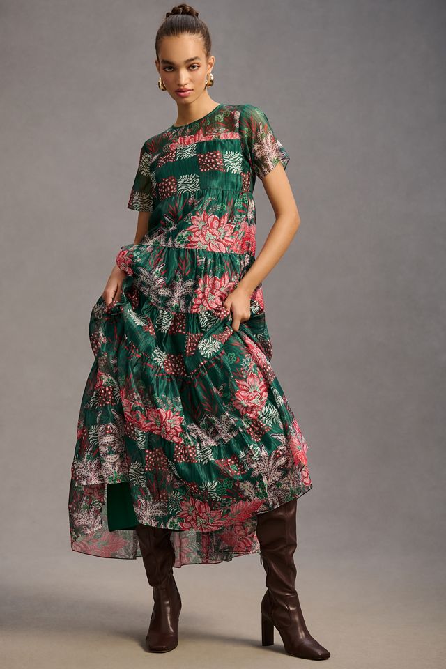 Bhanuni Jyoti Tiered Short-Sleeve Dress #1