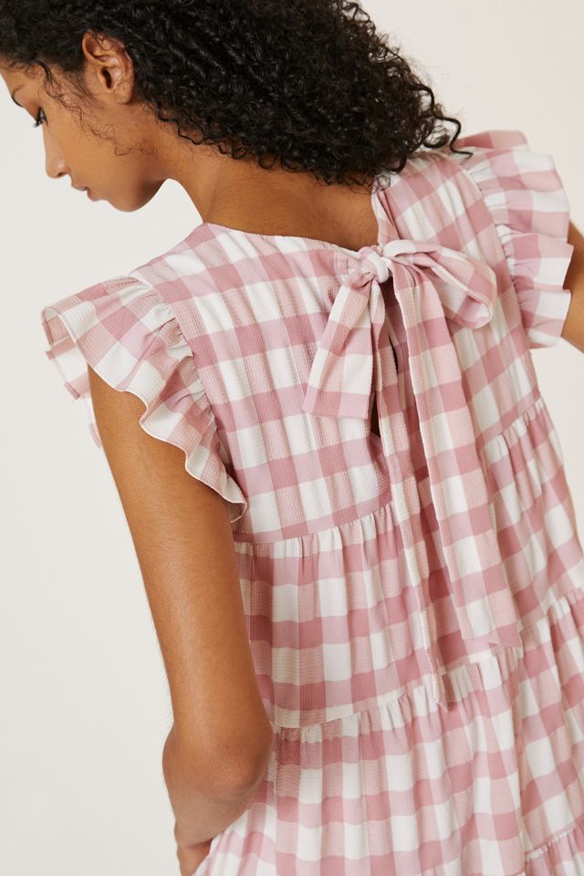 Flutter-Sleeve Tiered Midi Dress #2