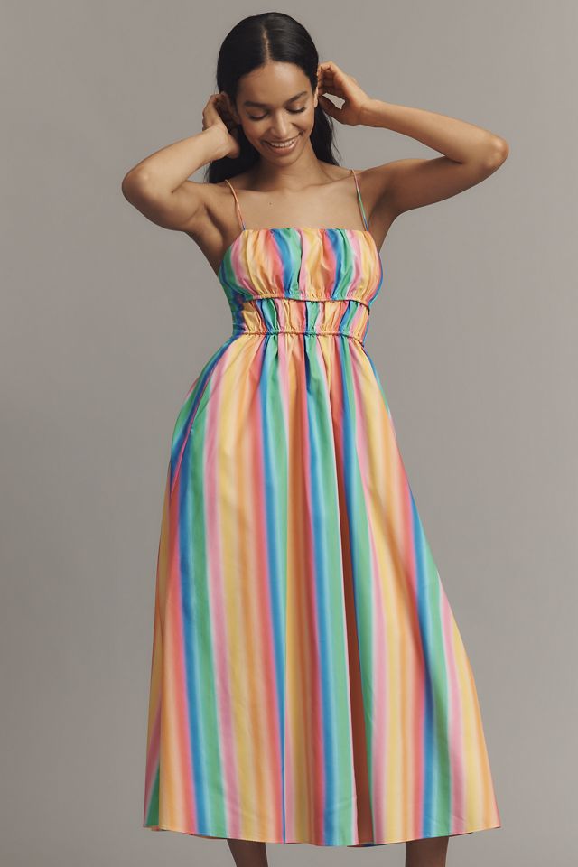 English Factory Sleeveless Smocked A-Line Midi Dress #2