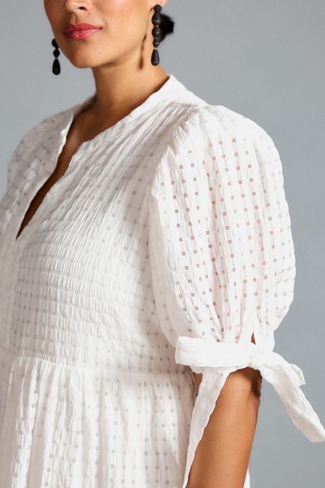 English Factory Plus Short-Sleeve Gingham Dress #3
