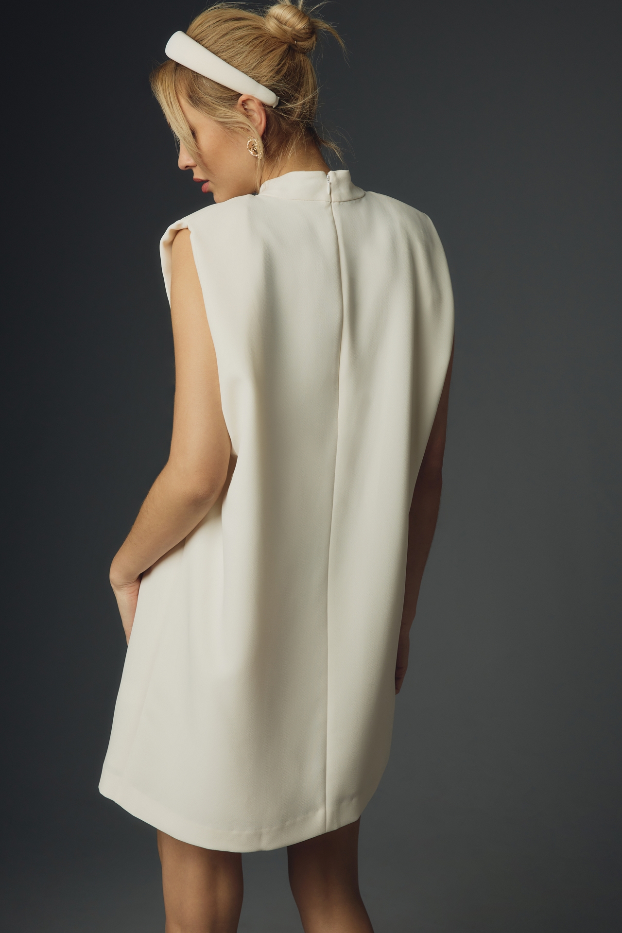 English Factory Sleeveless Mock-Neck Mini Dress