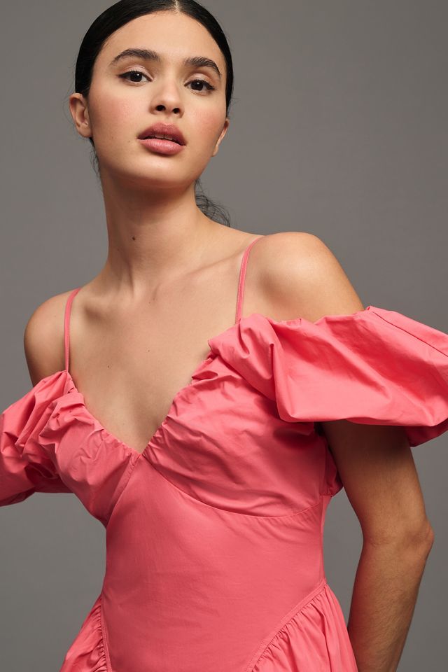 English Factory Off-The-Shoulder Puff-Sleeve Midi Dress #3
