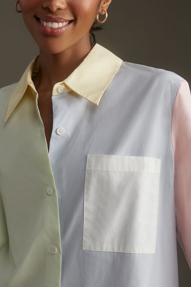 English Factory Colorblock Shirt Dress #4