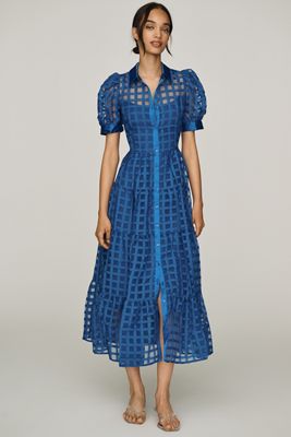 yellow floral flowy dress THE SESSALY FLORAL BUTTON UP MIDI DRESS IN YELLOW – Pink Desert main image 1