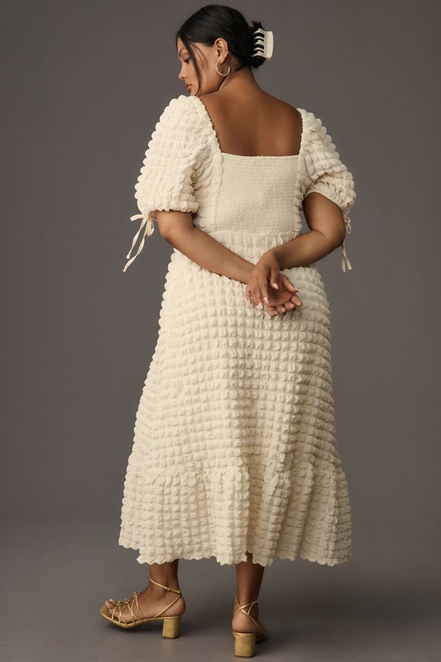English Factory Plus Puff-Sleeve Textured Midi Dress #2