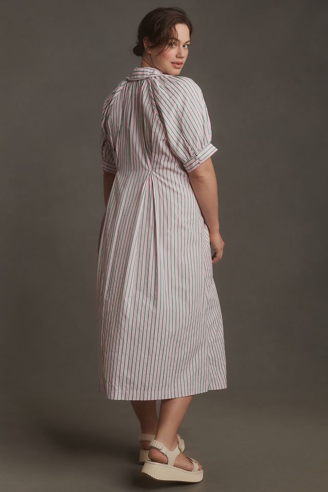 English Factory Plus Midi Stripe Shirt Dress | Anthropologie