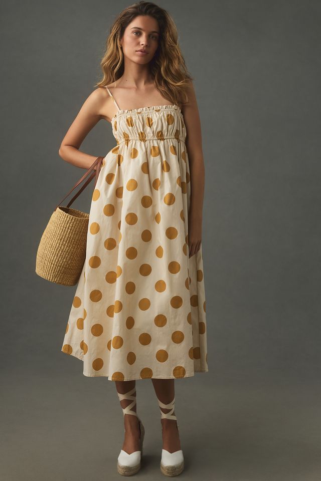 knee length dresses for ladies Plaid Midi Dress With Ruffle Neckline – English Factory main image 1
