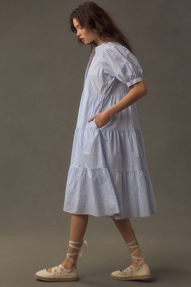 English Factory Puff-Sleeve Tiered Midi Dress #3