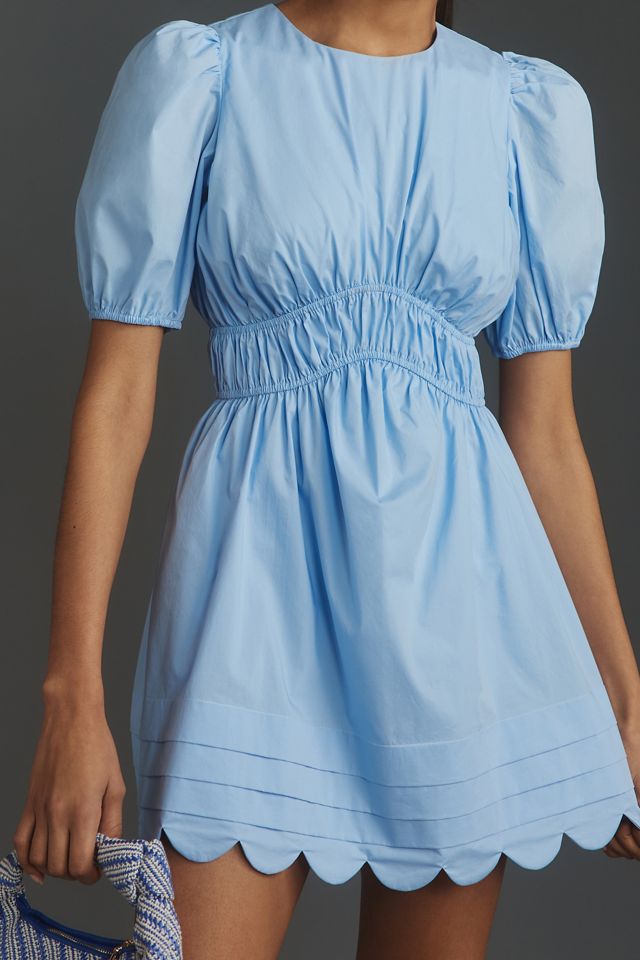 English Factory Puff-Sleeve Scallop Mini Dress #2