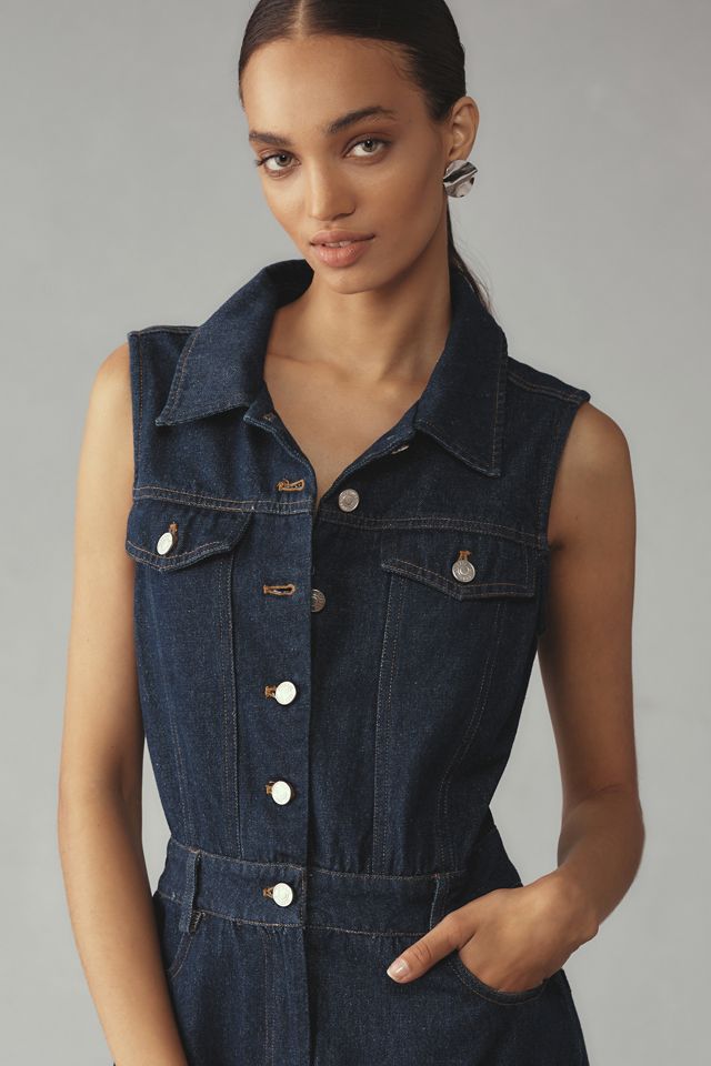 Grey Lab Sleeveless Denim Midi Dress #2