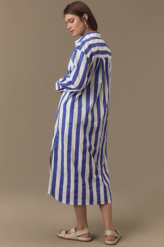 English Factory Long-Sleeve Buttondown Midi Shirt Dress #2