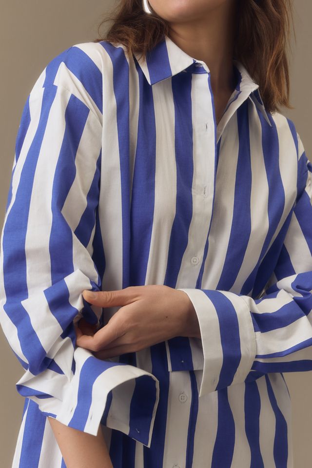 English Factory Long-Sleeve Buttondown Midi Shirt Dress #3