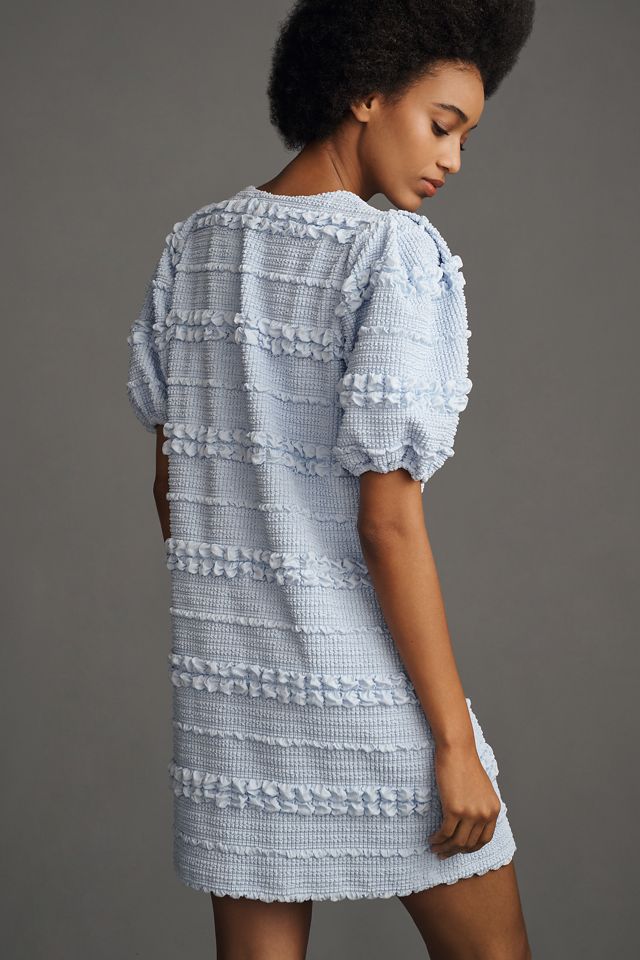 English Factory Puff-Sleeve Textured Mini Dress #1